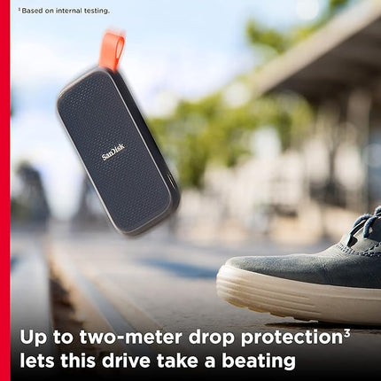 Sandisk 1TB Portable SSD, 800MB/s R, USB 3.2 Gen 2, Rugged SSD with upto 2 meter drop protection, Type-C to Type-A cable