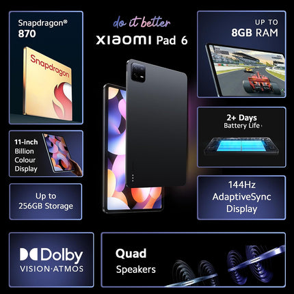 Xiaomi Pad 6 | Qualcomm Snapdragon 870 | 144Hz Refresh Rate | 2.8K+ Display (11-inch)