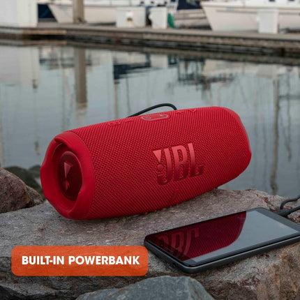 JBL Charge 5, Wireless Portable Bluetooth Speaker Pro Sound, 20 Hrs Playtime, Powerful Bass Radiators, Built-in 7500mAh Powerbank, PartyBoost, IP67 Water & Dustproof