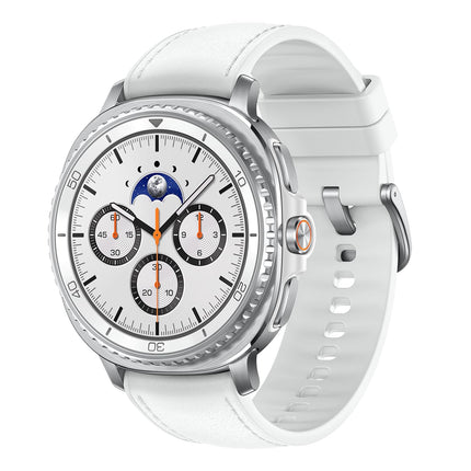 Samsung Galaxy Watch8 Classic (46mm LTE, White) with 3nm Processor | Dual GPS | Sapphire Glass & Stainless Steel | 5ATM & IP68 | BP, ECG, IHRN & Vascular Load Monitoring | Anti-oxidant Index (Silver) - Unboxify
