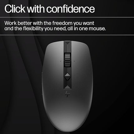 HP 710 Rechargeable Silent Mouse/6 programmable buttons/90-day Rechargeable Battery Life Track-On Glass Sensor(Graphite) - Unboxify