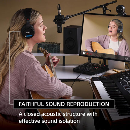 Sony MDR-M1 Wired High Resolution Monitor Over Ear Headphones, Closed Back Design for Audiophile