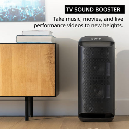 Sony SRS-XV800 X-Series Wireless Portable Bluetooth Karaoke Party Speaker IPX4 Splash-Resistant with 25 Hour-Battery, Built-in Handle and Wheels, Omnidirectional Sound, and Ambient Lights