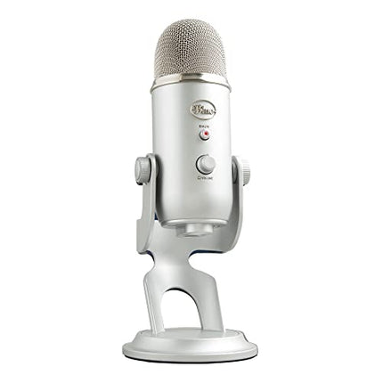 Logitech Blue Yeti USB Microphone for Recording, Streaming, Gaming, Podcasting on PC and Mac, Condenser Mic for Laptop or Computer with Blue VO!CE Effects, Adjustable Stand, Plug and Play - Silver - Unboxify
