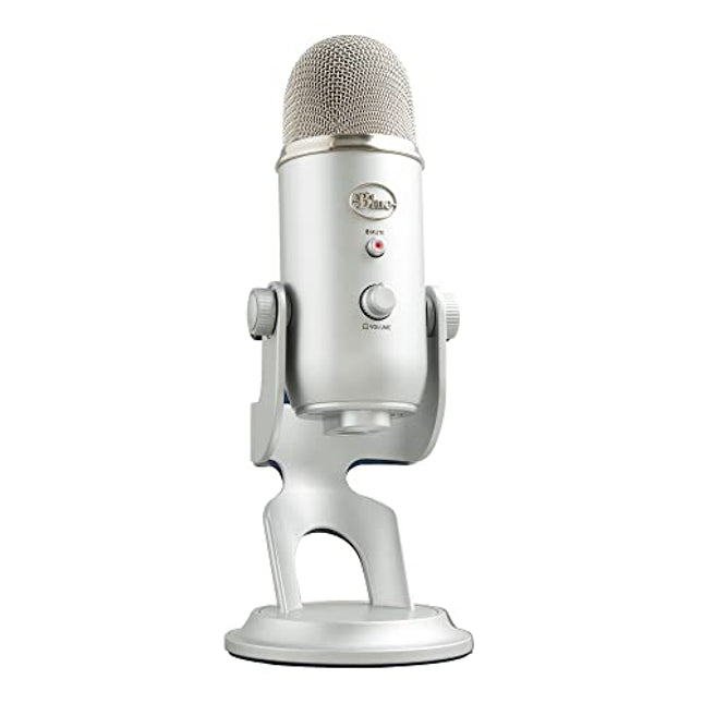 Logitech Blue Yeti USB Microphone for Recording, Streaming, Gaming, Podcasting on PC and Mac, Condenser Mic for Laptop or Computer with Blue VO!CE Effects, Adjustable Stand, Plug and Play - Silver - Unboxify