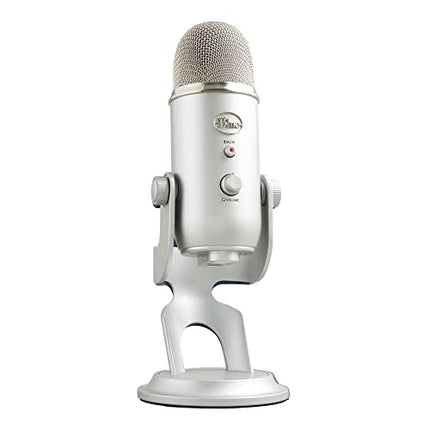 Logitech Blue Yeti USB Microphone for Recording, Streaming, Gaming, Podcasting on PC and Mac, Condenser Mic for Laptop or Computer with Blue VO!CE Effects, Adjustable Stand, Plug and Play - Silver - Unboxify