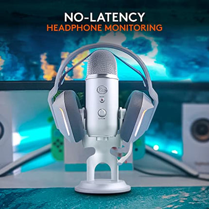 Logitech Blue Yeti USB Microphone for Recording, Streaming, Gaming, Podcasting on PC and Mac, Condenser Mic for Laptop or Computer with Blue VO!CE Effects, Adjustable Stand, Plug and Play - Silver - Unboxify