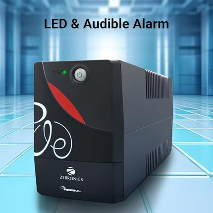 ZEBRONICS Zeb-U725 600VA UPS for Desktop/PC/Computers (not for Routers) with Automatic Voltage Regulation, Black - Unboxify