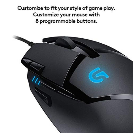 Logitech G402 Hyperion Fury USB Wired Gaming Mouse, 4,000 DPI, Lightweight, 8 Programmable Buttons, Compatible for PC/Mac - Black - Unboxify