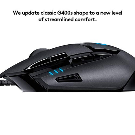 Logitech G402 Hyperion Fury USB Wired Gaming Mouse, 4,000 DPI, Lightweight, 8 Programmable Buttons, Compatible for PC/Mac - Black - Unboxify