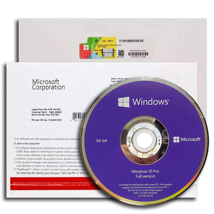 Microsoft Windows 10 Professional 64Bit OEM (OEI) DVD PACK English Intl for 1 PC/ User
