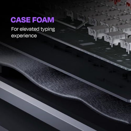 Kreo Hive 98 Wired RGB Mechanical Gaming Keyboard | Full Size 98 Keys, Metal Volume Knob, Per-Key RGB, Hot-Swappable Switches (Black-Purple, Brown) - Unboxify