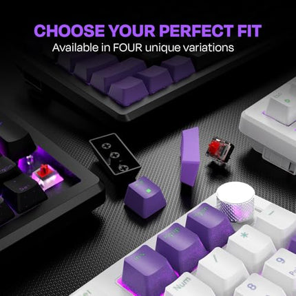 Kreo Hive 98 Wired RGB Mechanical Gaming Keyboard | Full Size 98 Keys, Metal Volume Knob, Per-Key RGB, Hot-Swappable Switches (Black-Purple, Brown) - Unboxify