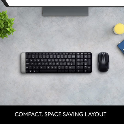 Logitech MK215 Wireless Keyboard and Mouse Combo, 2.4 GHz Wireless, 3 Years Warranty, Compact Design, 2-Year Battery Life(Keyboard),5 Month Battery Life(Mouse) PC/Laptop- Black