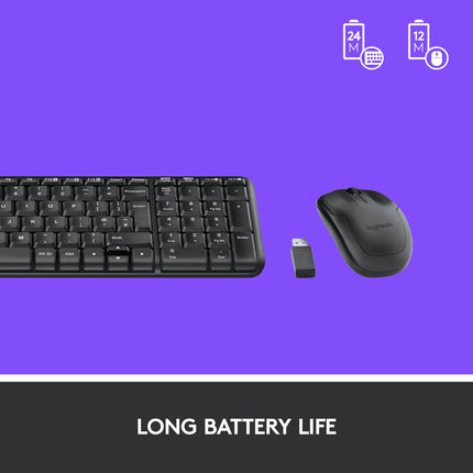 Logitech MK215 Wireless Keyboard and Mouse Combo, 2.4 GHz Wireless, 3 Years Warranty, Compact Design, 2-Year Battery Life(Keyboard),5 Month Battery Life(Mouse) PC/Laptop- Black