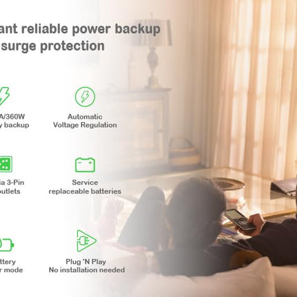 APC Back-UPS BX600C-IN 600VA / 360W, 230V, UPS System, an Ideal Power Backup & Protection for Home Office, Desktop PC & Home Electronics - Unboxify