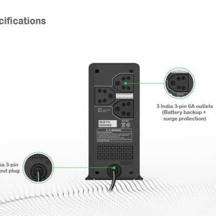 APC Back-UPS BX600C-IN 600VA / 360W, 230V, UPS System, an Ideal Power Backup & Protection for Home Office, Desktop PC & Home Electronics - Unboxify
