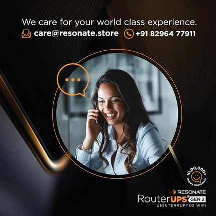 Resonate RouterUPS® Gen2 | Original Router UPS for 12V WiFi Router & Modem (Supports up to 2A) (7800mAh - 95% Longer Power Backup) | Compact Mini UPS with Intelligent Charging (Upto 6 Hrs Internet)