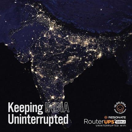 Resonate RouterUPS® Gen2 | Original Router UPS for 12V WiFi Router & Modem (Supports up to 2A) (7800mAh - 95% Longer Power Backup) | Compact Mini UPS with Intelligent Charging (Upto 6 Hrs Internet)