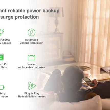 APC Back-UPS BX1100C-IN 1100VA / 660W, 230V, UPS System, An ideal Power Backup & Protection for Home Office, Desktop PC & Home Electronics - Unboxify
