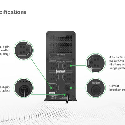 APC Back-UPS BX1100C-IN 1100VA / 660W, 230V, UPS System, An ideal Power Backup & Protection for Home Office, Desktop PC & Home Electronics - Unboxify