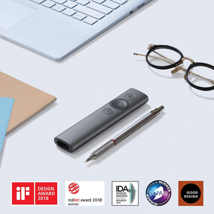 Logitech Spotlight Presentation Remote - Universal Wireless Presentation Clicker with Laser Pointer, Advanced Digital Highlighting, Bluetooth, 30 m Range and Quick Charging - Slate - Unboxify