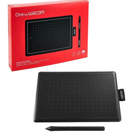 One by Wacom CTL-472/K0-CX Digital Drawing Graphics Pen Tablet (Red & Black) Small (6-inch x 3.5-inch)(15x8cm) | Battery Free Cordless Pen with 2048 Pressure Level - Unboxify