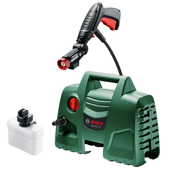 BOSCH Easy Aquatak 100 | 1100-watt Motor | Max Pressure- 100 Bar | High Pressure Washer with Double Filtration | 360° Gun, Self-Priming | Flow Rates up to 270 l/h | 3.1 Kg (Without Detergent Bottle)