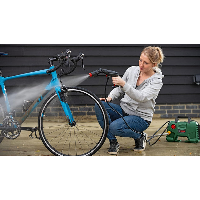 BOSCH Easy Aquatak 100 | 1100-watt Motor | Max Pressure- 100 Bar | High Pressure Washer with Double Filtration | 360° Gun, Self-Priming | Flow Rates up to 270 l/h | 3.1 Kg (Without Detergent Bottle)