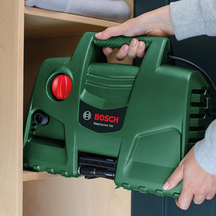 BOSCH Easy Aquatak 100 | 1100-watt Motor | Max Pressure- 100 Bar | High Pressure Washer with Double Filtration | 360° Gun, Self-Priming | Flow Rates up to 270 l/h | 3.1 Kg (Without Detergent Bottle)