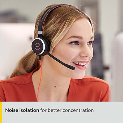 Jabra Evolve 40 MS Stereo Wired Headset with Noise Cancelling Microphone, USB-C Connectivity, Built-in Busylight & Inline Call Control, Microsoft Teams Certified Office Headset - Unboxify