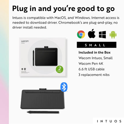 Wacom CTL-4100WL/K0-CX New Intuos Small Blue - Unboxify