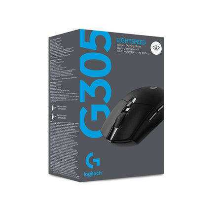 Logitech G304 Lightspeed Wireless Gaming Mouse, Hero Sensor, 12,000 DPI, Lightweight, 6 Programmable Buttons, 250h Battery Life, On-Board Memory, Compatible with PC/Mac - Black
