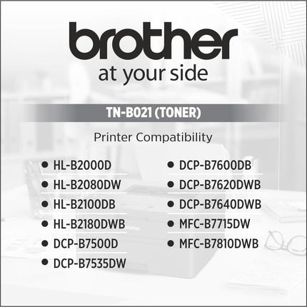 Brother Toner TN-B021 Has 2600 Pages Yield Compatible with HL-B2000D HL-B2080DW HL-B2100DB HL-B2180DWB DCP-B7500D DCP-B7535DW DCP-B7600DB DCP-B7640DWB DCP-B7620DWB MFC-B7717DW MFC-B7810DWB - Unboxify