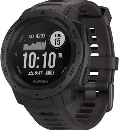 Garmin Instinct, Rugged Outdoor Watch with GPS, Features Glonass and Galileo, Heart Rate Monitoring and 3-Axis Compass, Graphite
