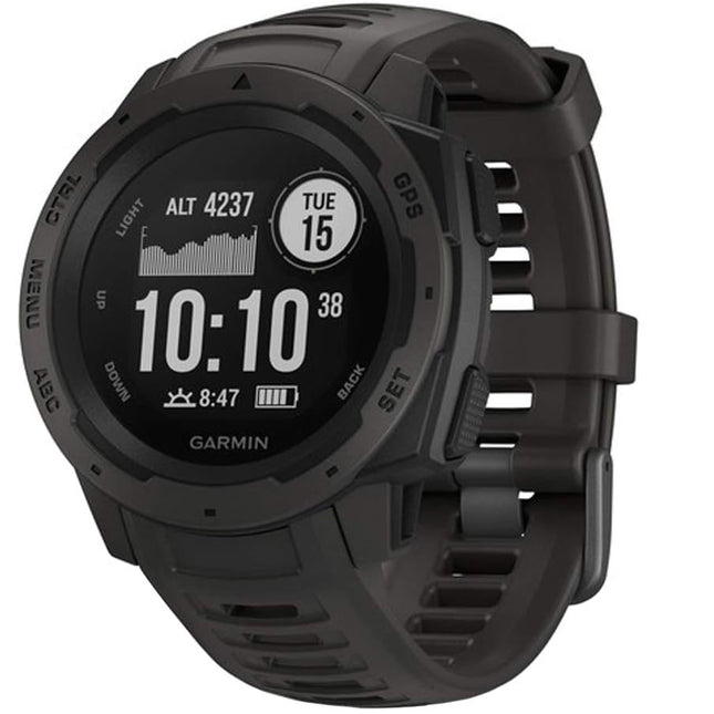 Garmin Instinct, Rugged Outdoor Watch with GPS, Features Glonass and Galileo, Heart Rate Monitoring and 3-Axis Compass, Graphite