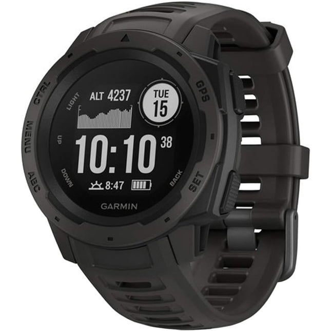 Garmin Instinct, Rugged Outdoor Watch with GPS, Features Glonass and Galileo, Heart Rate Monitoring and 3-Axis Compass, Graphite
