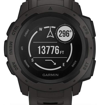 Garmin Instinct, Rugged Outdoor Watch with GPS, Features Glonass and Galileo, Heart Rate Monitoring and 3-Axis Compass, Graphite