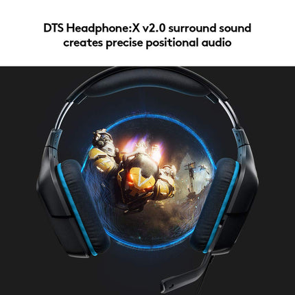 Logitech G431 with 7.1 Surround Sound, DTS X 2.0, 50 mm Audio Drivers, USB and 3.5 mm Jack, Flip-to-Mute Mic Wired Over Ear Headphones with Mic for PC - Black