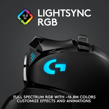 Logitech G502 Lightspeed Wireless Gaming Mouse, 25K Sensor, PowerPlay Compatible, RGB, Adjustable Weights, 11 Programmable Buttons, Long Battery Life, On-Board Memory, PC/Mac - Black - Unboxify