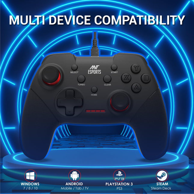 Ant Esports GP100 Controller Joysticks for PC (Windows 7/8/8.1/10) / PS3 / Andriod/Steam Gaming Wired Gamepad