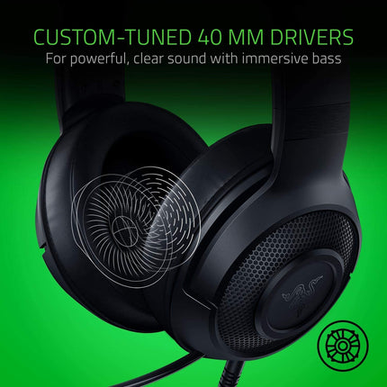 Razer Kraken X Lite Ultralight Gaming Headset: 7.1 Surround Sound Capable - Lightweight Frame - Bendable Cardioid Microphone - for PC, Xbox, PS4, Nintendo Switch