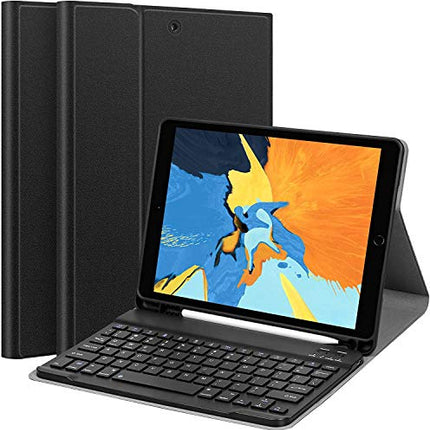 ABOUTTHEFIT iPad 10.2 9th 8th 7th Generation Keyboard Case - Smart Case with Wireless Keyboard Tablet Detachable Bluetooth Keyboard Stand Cover with Pencil Holder, Black - Unboxify