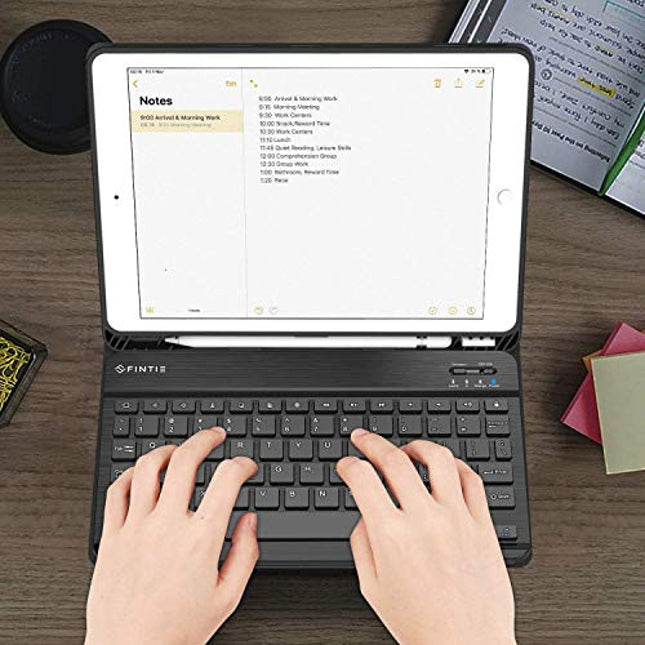 ABOUTTHEFIT iPad 10.2 9th 8th 7th Generation Keyboard Case - Smart Case with Wireless Keyboard Tablet Detachable Bluetooth Keyboard Stand Cover with Pencil Holder, Black - Unboxify