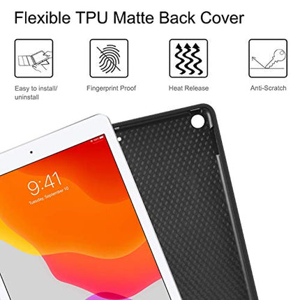 ABOUTTHEFIT iPad 10.2 9th 8th 7th Generation Keyboard Case - Smart Case with Wireless Keyboard Tablet Detachable Bluetooth Keyboard Stand Cover with Pencil Holder, Black - Unboxify