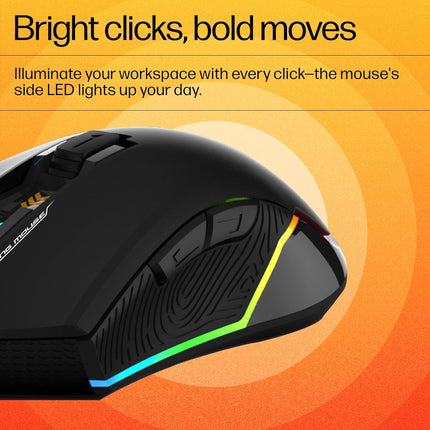 HP G360 RGB Backlighting USB Wired Gaming Mouse with 6 Programmable Buttons, Customizable 6200 DPI, Ergonomic Design, Non-Slip 3D Roller/ 3 Years Warranty (4QM92AA) - Unboxify