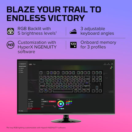 HyperX Alloy Origins Core Tenkeyless USB Mechanical Gaming Keyboard with Software Controlled Light & Macro Customization, Compact Form Factor, Tactile Switch (Aqua, RGB LED Backlit, HX-KB7AQX-US)