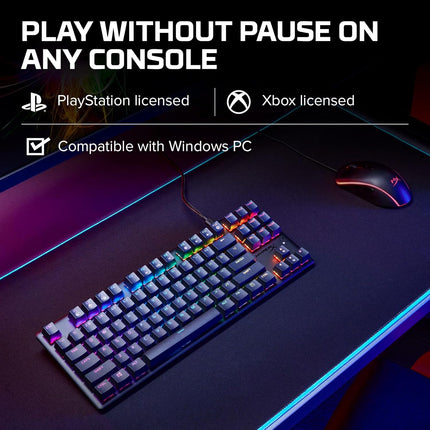 HyperX Alloy Origins Core Tenkeyless USB Mechanical Gaming Keyboard with Software Controlled Light & Macro Customization, Compact Form Factor, Tactile Switch (Aqua, RGB LED Backlit, HX-KB7AQX-US)