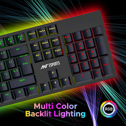 Ant Esports MK3400 V3 Pro Mechanical Pro World of Warship Edition Wired RGB Gaming Keyboard (Black)
