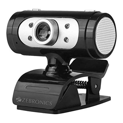 Zebronics Zeb-Ultimate Pro (Full HD) 1080p/30fps Webcam with 5P Lens, Built-in Mic, Auto White Balance, Night Vision, Manual Switch for LED (Black) - Unboxify